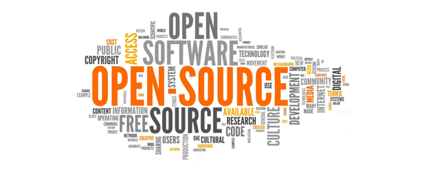 Word cloud with "Open source" theme