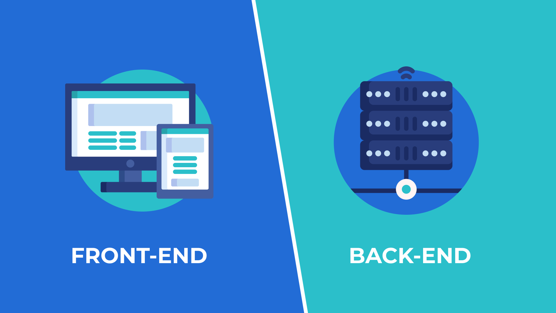 Frontend and backend development illustration